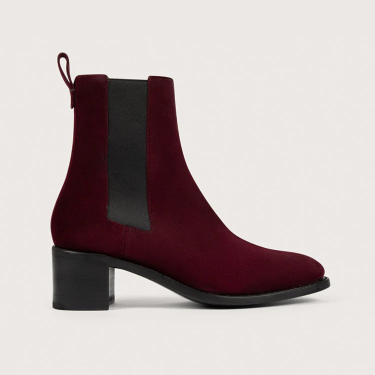 MAUD Velours Aubergine Cuir P