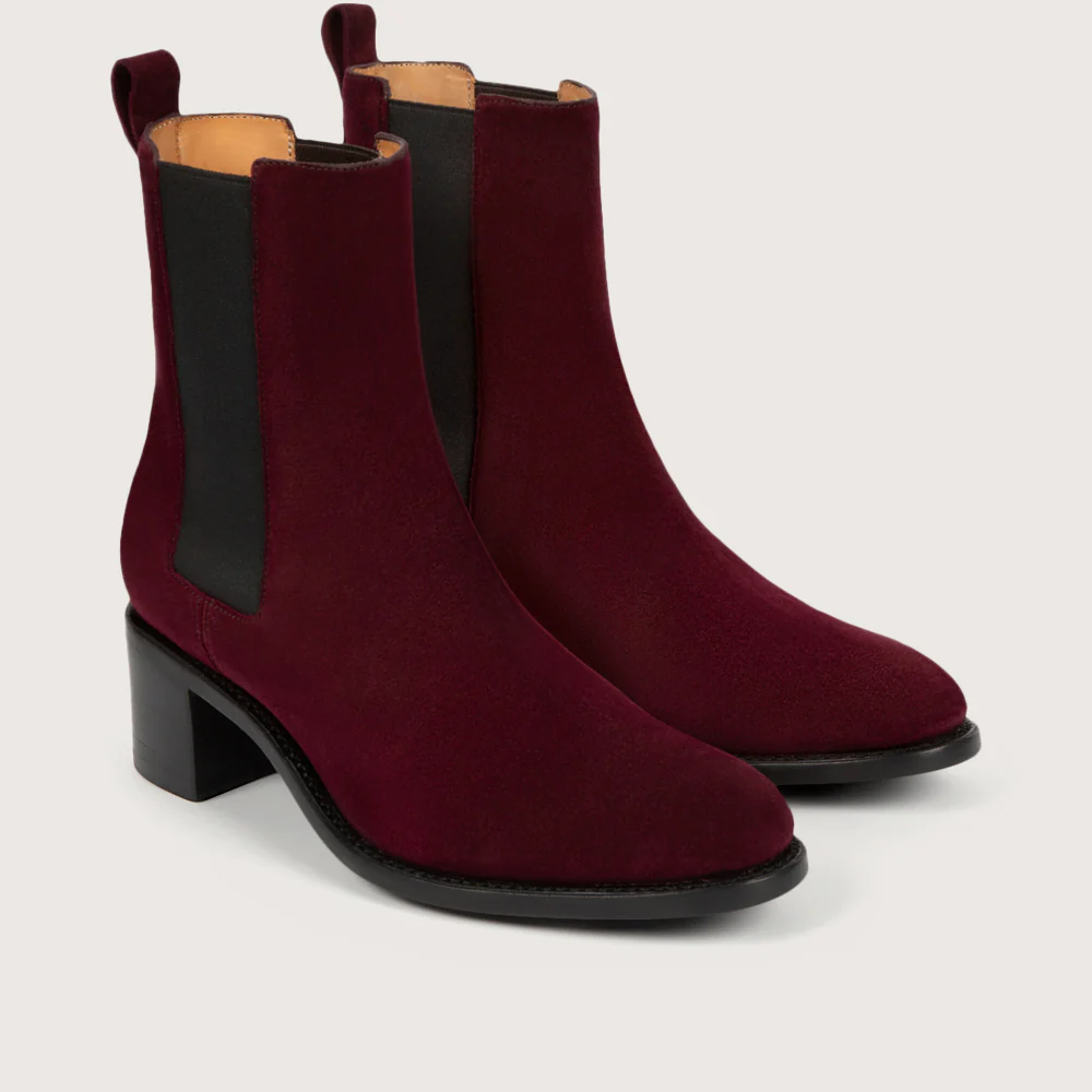 MAUD Velours Aubergine Cuir P - Image 2