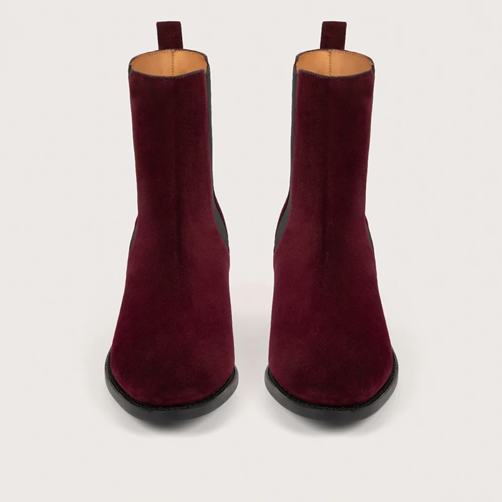 MAUD Velours Aubergine Cuir P - Image 3