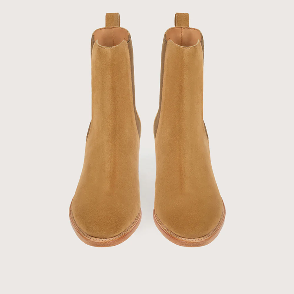 MAUD Velours Camel Cuir - Image 3